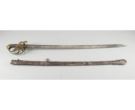 William IV British Pattern 1822 Infantry Officers Sword, Osborns Warranted, with scabbard, 86cm blade,