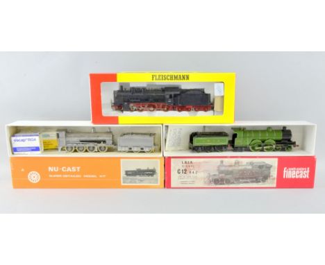 'OO' Gauge locomotives: South Eastern Fine cast C12, Fleischmann 4160 and Nu-cast unpainted model kit, all boxed,