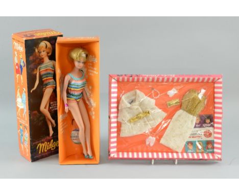 Barbie Mattel Midge Doll, boxed with lifelike bendable legs together with Barbie & Midge doll accessories in box,