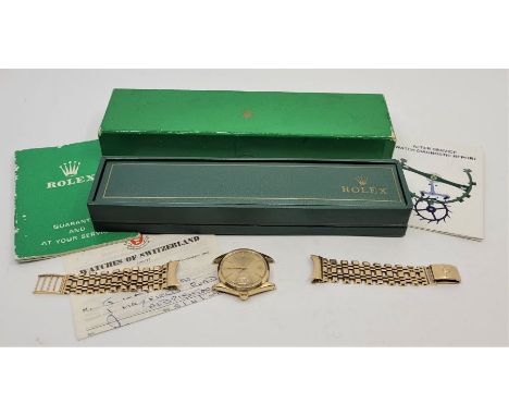 A 14ct. gold Rolex Oyster Perpetual Date Superlative Chronometer gentleman's wrist watch, c.1972, having signed circular dial