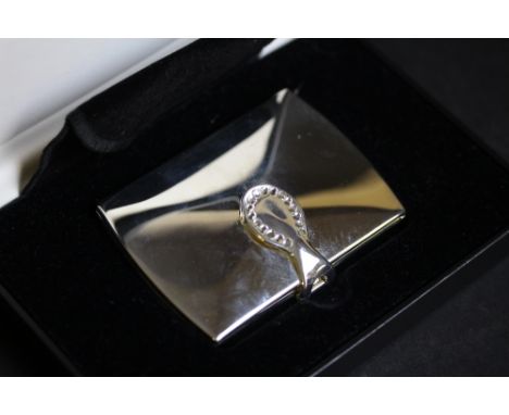 Diamonte set silver coloured metal powder compact 'Here &amp; Now'