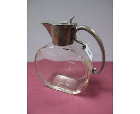 A Hallmarked Silver Mounted Glass Decanter, Heath &amp; Middleton, Birmingham 1906, the hinged lid detailed in relief "Lytham