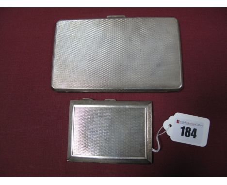 A Hallmarked Silver Cigarette Case, T&amp;S, Chester 1934, bearing Jubilee mark, engine turned, together with a smaller examp