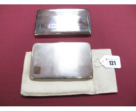 A Hallmarked Silver Cigarette Case, C&amp;C, Chester 1928, engine turned, with applied initials, together with an electroplat