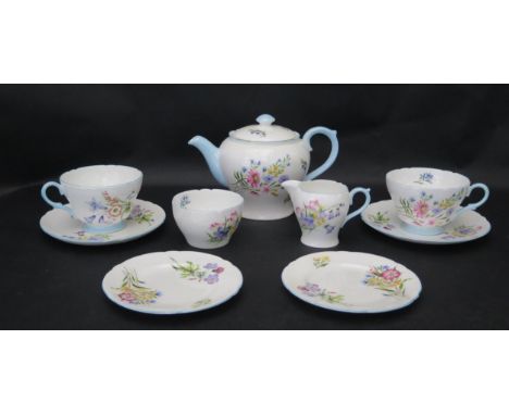 A Shelley 'Wild Flowers' Tea Set for Two 