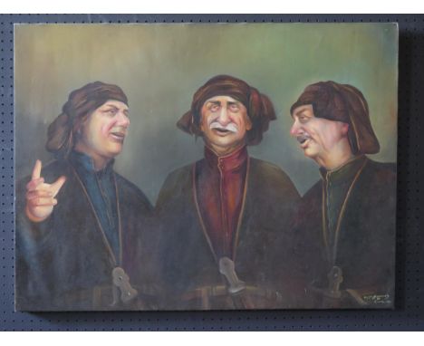 East European Portrait, signed oil on canvas, 80 
