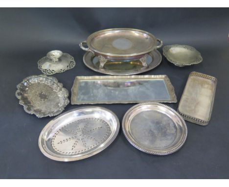 A Selection of Silver Plate including a WMF mirror top tray, 39.5 x 16cm 