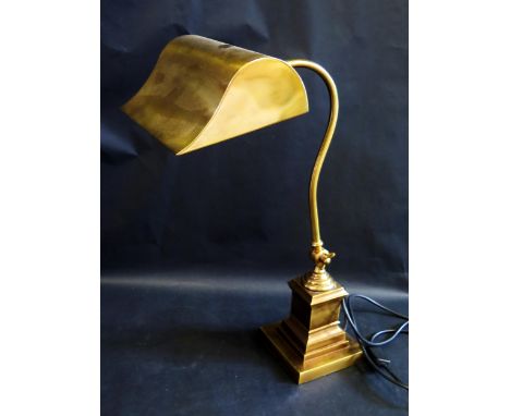 A Modern Brushed Brass Effect Lamp, c. 52cm high 