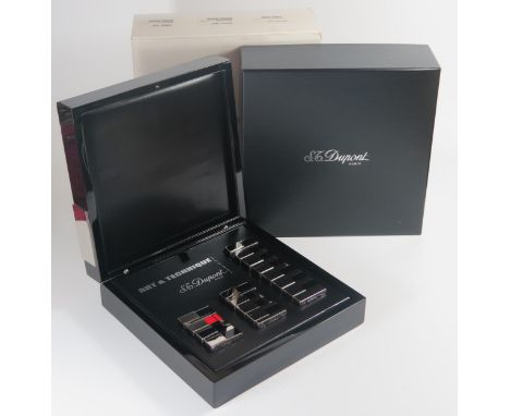 An S.J. DUPONT Art &amp; Technique Limited Edition Three Piece Lighter Set, fully boxed with papers