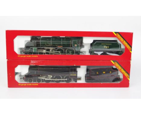 A Hornby OO Gauge R. 061 4-6-0 Black Five Loco and Tender LMS Black 5112, and R. 154 4-6-0 Class N15 "Sir Dinadan" SR 795, bo