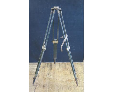 A Painted Surveyor's Tripod (ideal as a lamp base), 105cm 