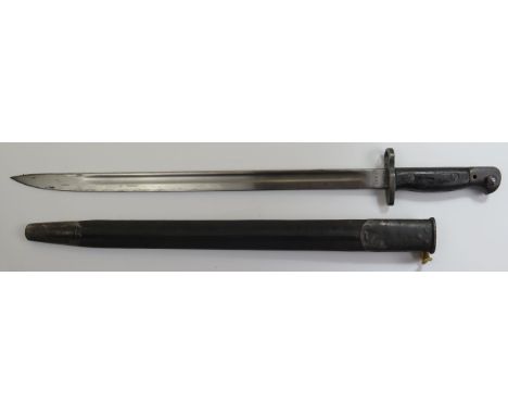 A Wilkinson 1907 Pattern Bayonet, Scabbard And Frog Bayonet, numbered 632 to the hilt 