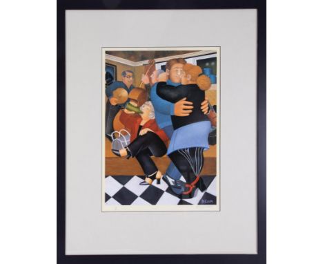 Beryl Cook (1926-2008) 'Shall We Dance' signed limited edition print 494/650, overall size 86cm x 69cm (including frame), wit