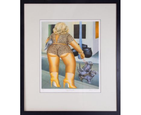 Beryl Cook (1926-2008) 'Lady Of Marseille' signed limited edition print 34/395, overall size 88cm x 77cm (including frame), f