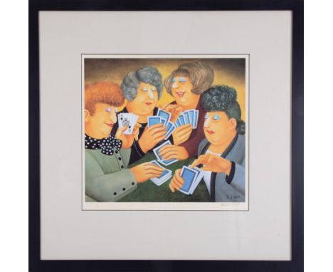 Beryl Cook (1926-2008) 'A Full House' signed limited edition print 117/650, overall size 76cm x 79cm (including frame), frame