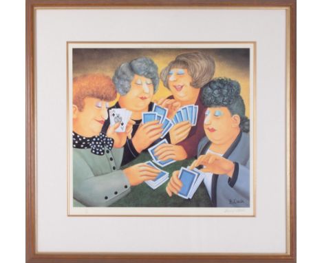 Beryl Cook (1926-2008) 'Full House' signed print, 235/650, overall size 69cm x 69cm (including frame), framed and glazed.