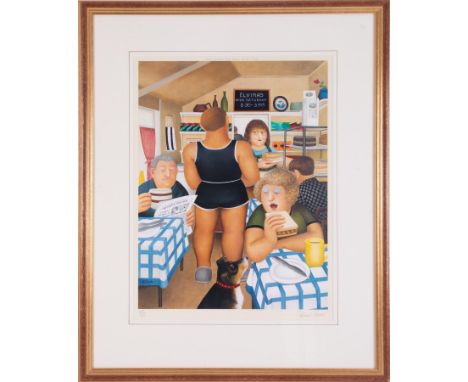 Beryl Cook (1926-2008) 'Elvira's Cafe' signed limited edition print 838/850, overall size 67cm x 55cm (including frame), fram