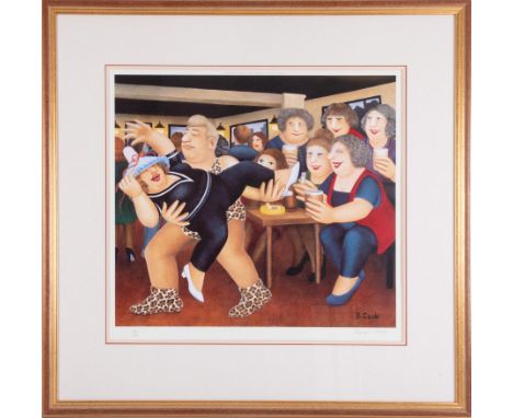 Beryl Cook (1926-2008) 'Tarzanogram' signed limited edition print 591/650, overall size 67cm x 69cm (including frame), framed