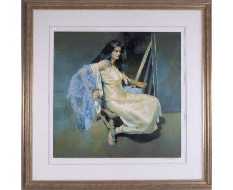 Robert Lenkiewicz (1941-2002) 'Esther Seated' signed limited edition print 239/475, 60cm x 60cm, with certificate of authenti