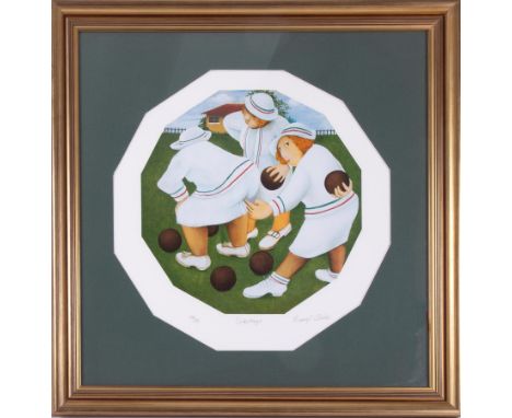 Beryl Cook (1926-2008) 'Sabotage' signed print, 236/395, overall size 59cm x 59cm (including frame), framed and glazed.