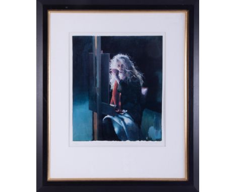 Robert Lenkiewicz (1941-2002) 'Painter In The Wind' signed limited edition print 418/500, with certificate, overall size 68cm