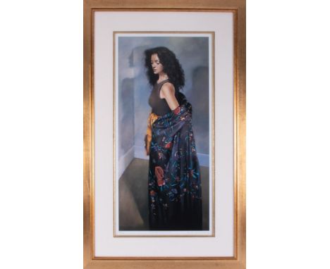Robert Lenkiewicz (1941-2002) 'Anna With Black Shawl' signed limited edition print 278/475, overall size 98cm x 61cm, framed 