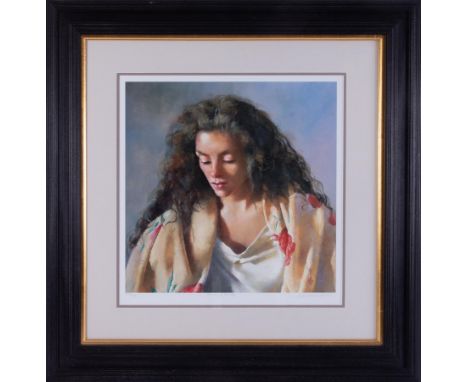 Robert Lenkiewicz (1941-2002) 'Study of Anna' signed limited edition print 655/750, with certificate, overall size 66cm x 66c