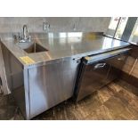 Comptoir en Acier Inox. ALTA DESIGN, avec Évier, 1-Porte, 93'' x 29''