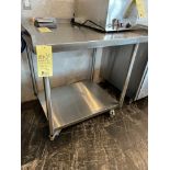 Table de Travail en Acier Inox. Avec Dos & Cotés, 36'' x 30'', sur Roues