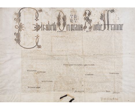 Elizabeth I (Queen of England and Ireland, 1533-1603) Letters Patent grant in fee simple by Robert Morgan of Maplarton [Mappe
