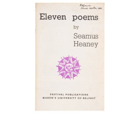 Heaney (Seamus) Eleven Poems, first edition, first issue on wove and watermarked paper, original wrappers with purple nine-po
