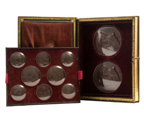 Napoleon.- Andrieu (Bertrand, 1761-1822) Workshop of. Cased set of ten circular patinated lead 'Napoleon Medals', comprising 