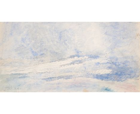 Ward (James, 1769-1859) Cloud study, brush and watercolour, on cream wove paper, signed with initials in the lower left corne