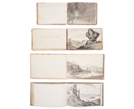 Maule (John, 1748-1825) and others.&nbsp;Four sketchbooks comprising over 125 original drawings of British towns, churches an