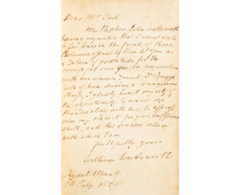 Wordsworth (William) The Poetical Works, 6 vol., the first volume with two almost word for word duplicate presentation inscri