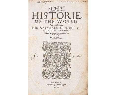 Plinius Secundus (Gaius) The Historie of the World, 2 vol. in 1, first edition in English, translated by Philemon Holland, wo