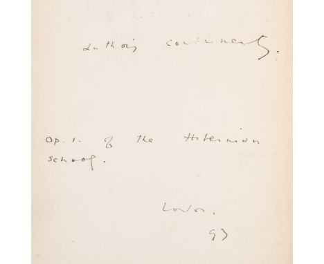 Wilde (Oscar) Lady Windermere's Fan, first edition, presentation inscription from the author "author's compliments. Op. 1 of 