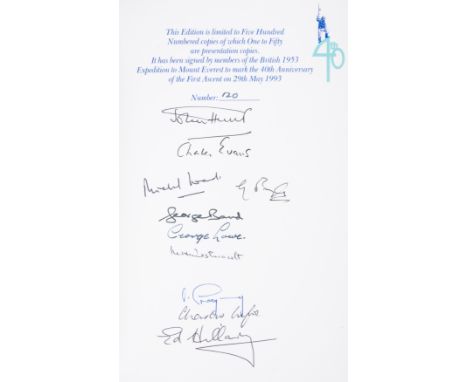 Mountaineering.- Hunt (John) The Ascent of Everest, 40th Anniversary Edition, one of 500 copies signed by ten surviving membe