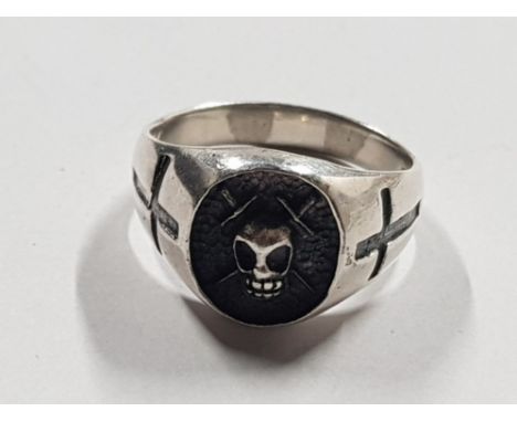 SILVER SKULL RING 6.6G SIZE Y