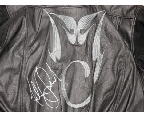 MICHAEL JACKSON 1958-2009 MID 1990S HISTORY TOUR LEATHER AND SUEDE OFFICAL MAMA CONCERTS AND RAU JACKET SIGNED BY MICHAEL JAC