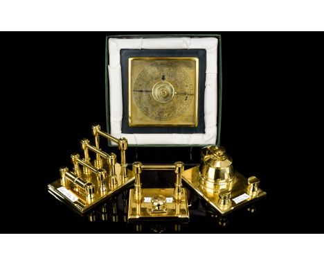 Brass Desk Tidy, Pen Rest & Inkwell, Letter Rack etc