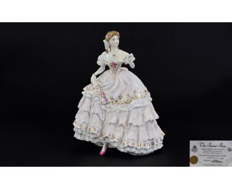 Royal Worcester - Ltd Edition Hand Painted Porcelain Figurine ' The Fairest Rose ' Sculptured by N. Stevens. Date 1993. This 