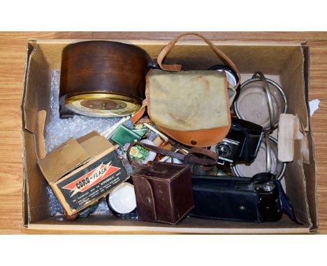 Collection of Assorted Items including 1930's Mantle Clock, Arabic Numerals and teak outer case, a collection of assorted sma