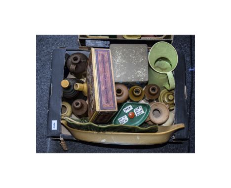 A Collection Of Earthenware Bottles And Vintage Tins. Approximately 21 items in total to include several ginger beer bottles,
