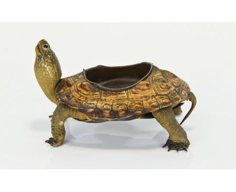 Taxidermy Interest Antique Tortoise Inkwell Standing tortoise with central circular aperture to shell for inkwell. Good condi