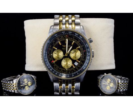 Gents - Vintage Copy Fashion Stainless Steel Wrist Watch - Please See Photo. A.F Condition. 
