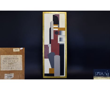 Joseph Mellor Hanson (1900 - 1963) Original Oil On Board 'Mural Painting' 1927 Early oil on board with original handmade brus