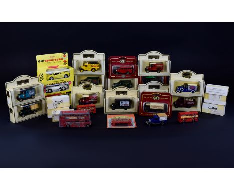 A Collection Of boxed as new Cars including Days Gone 1934  Dennis Parcels Van, 1933 Packard Town Van,  1939 Chevrolet Panel 