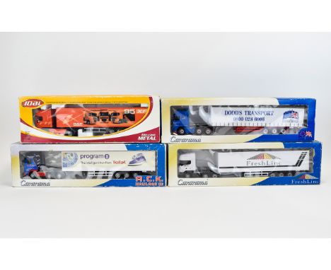 A Collection of Ltd Edition Cararama - Diecast Scale 1.50 Model Trucks ( 4 ) In Total. Comprises 1/ Scania Top line Truck Fre