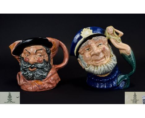Royal Doulton Character Jugs Two in total, The first 'Old Salt', model D6551, designer Gary Sharpe, 7.5 inches high. Also, Fa